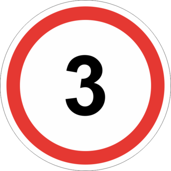 Знак 3.24 ограничение максимальной скорости (3 км/ч) (II типоразмер, пленка А коммерческая) - Охрана труда на строительных площадках - Дорожные знаки - Магазин охраны труда Протекторшоп